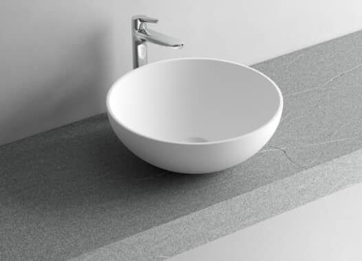 Botero countertop washbasin — Mineralux · L 42 × H 15,4 cm