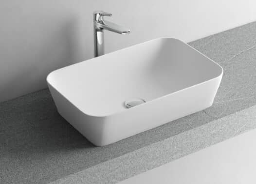 Jessica countertop washbasin — Mineralux · L 55 × P 35 × H 13,5 cm