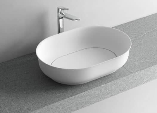 Joy countertop washbasin — Mineralux · L 55 × P 40 × H 13,7 cm