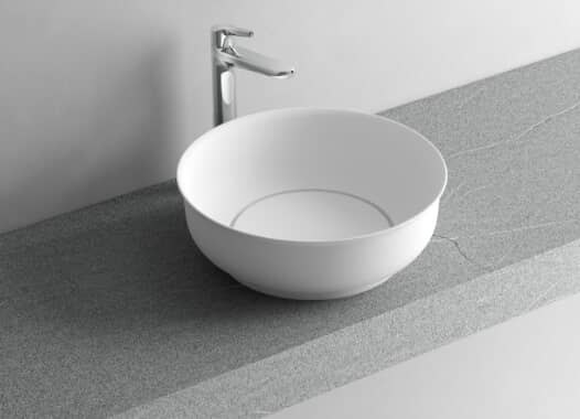 Leo countertop washbasin — Mineralux · L 42,7 × H 15 cm