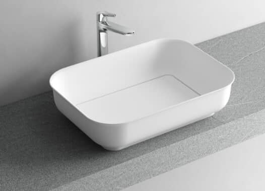 Nicole countertop washbasin — Mineralux · L 55 × P 40 × H 13,7 cm