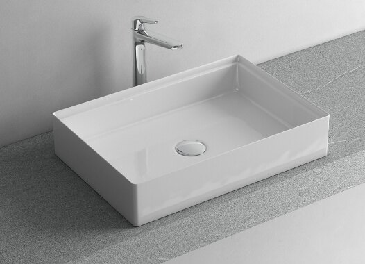 Scalino countertop washbasin — white ceramic · L 60 × P 37 × H 12 cm