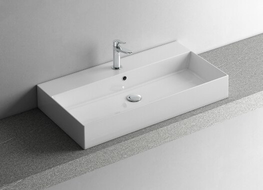 Sirio countertop washbasin — white ceramic · L 51/61/71/86/96/106/121 × P 46 × H 13 cm