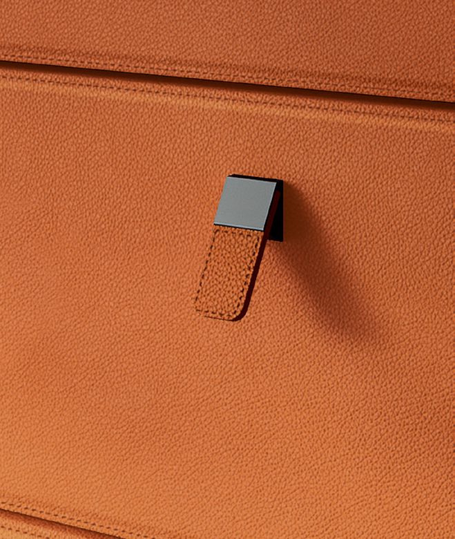 Custom wardrobe — Leather drawer pull