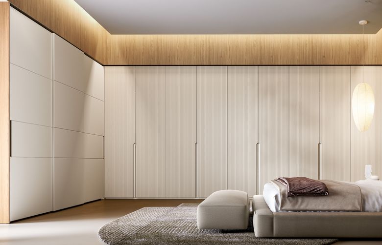 Custom wardrobe — Ribbed wardrobe wall