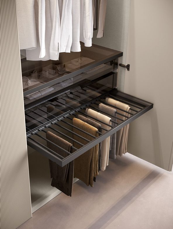 Custom wardrobe — Pull-out trouser rack