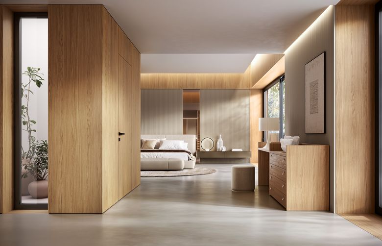 Custom wardrobe — Bedroom with dresser and desk