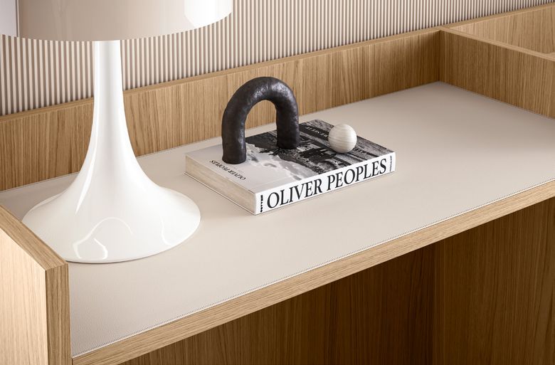 Custom wardrobe — Leather desk top