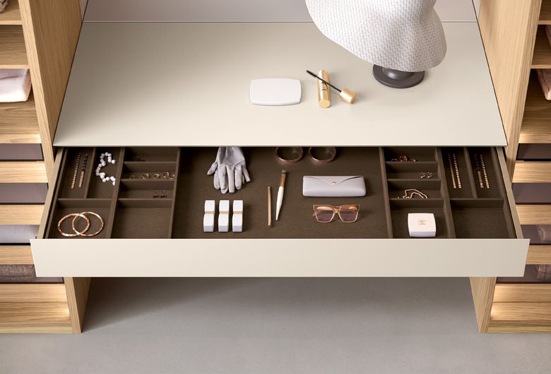 Custom wardrobe — Vanity drawer with inserts