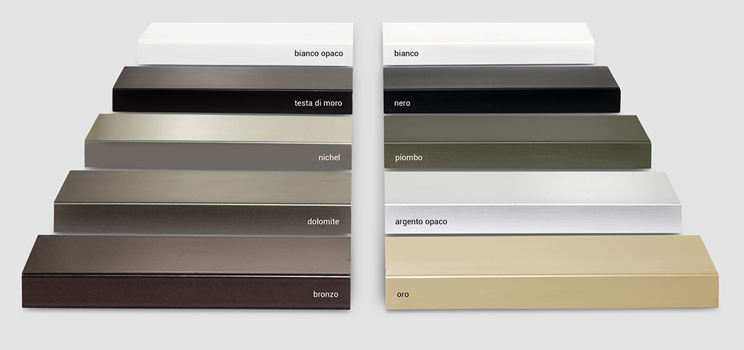 Tema aluminium frame finish chart