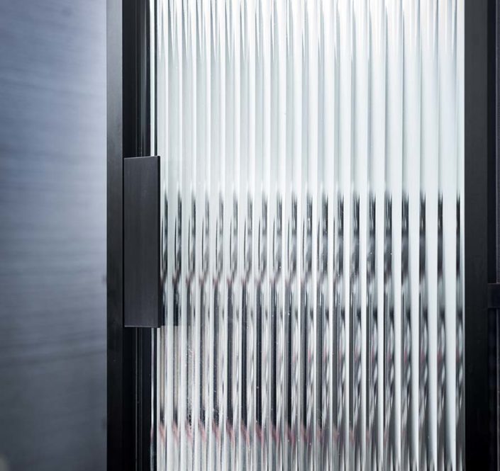 Flutes engraved glass
