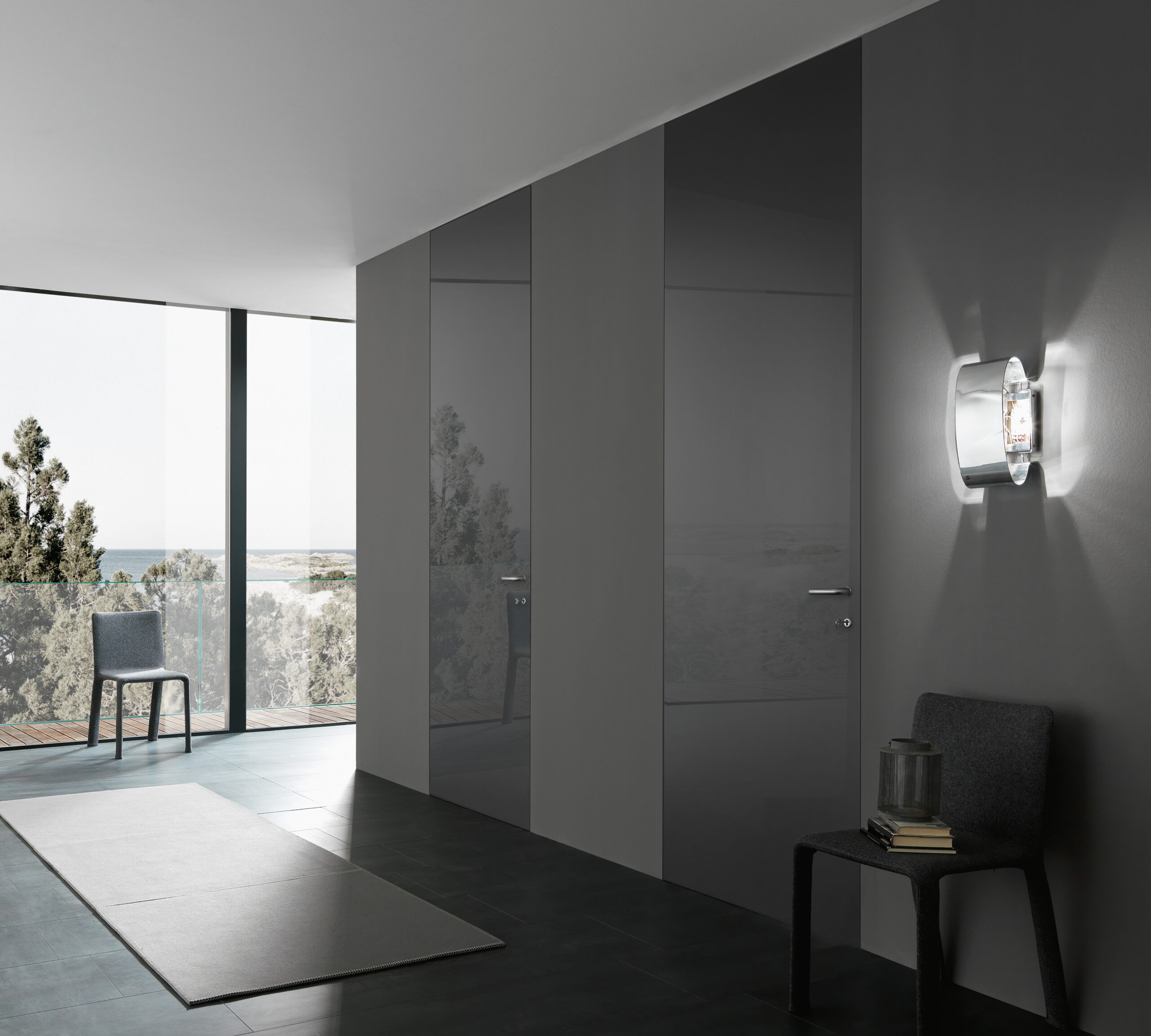 Life collection — aluminium-profile glass doors in a residential interior