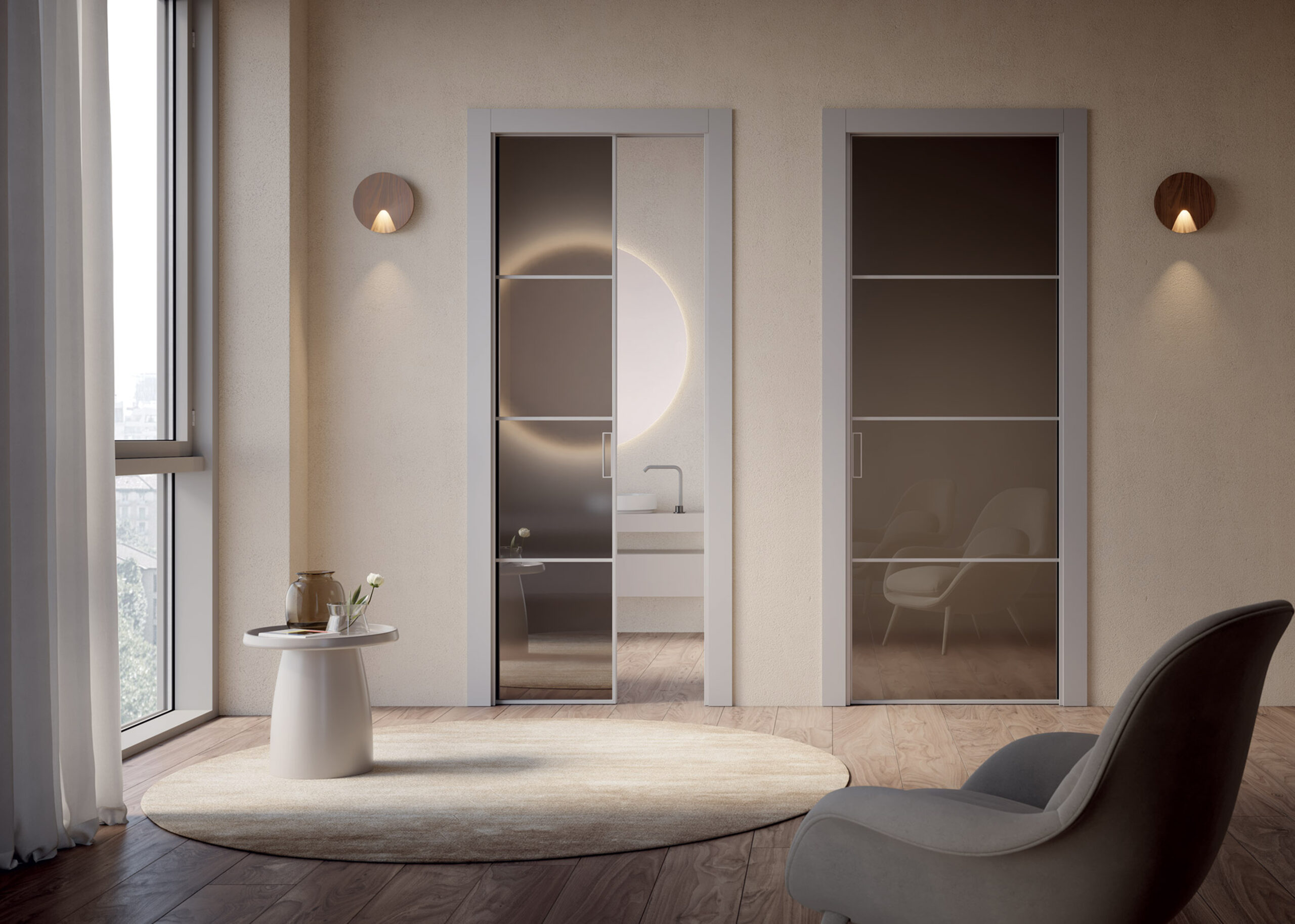 Luce collection — pocket sliding and hinged glass doors hero