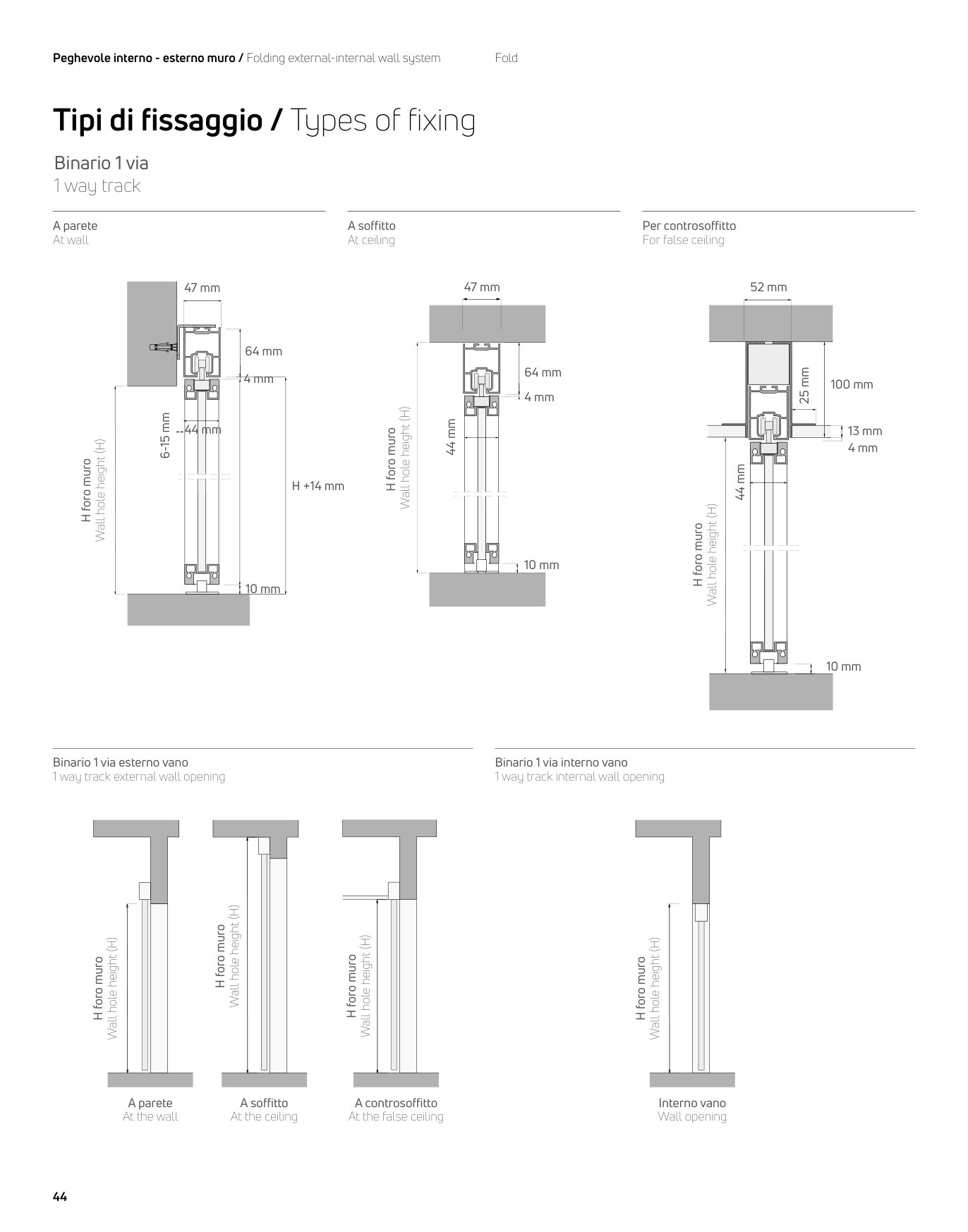 Fold — dimensions and fixing details from the CB Systems catalogue
