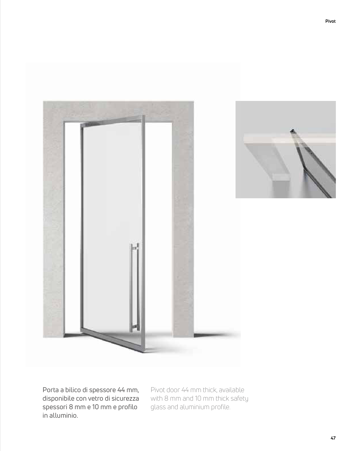 Pivot — dimensions and fixing details from the CB Systems catalogue