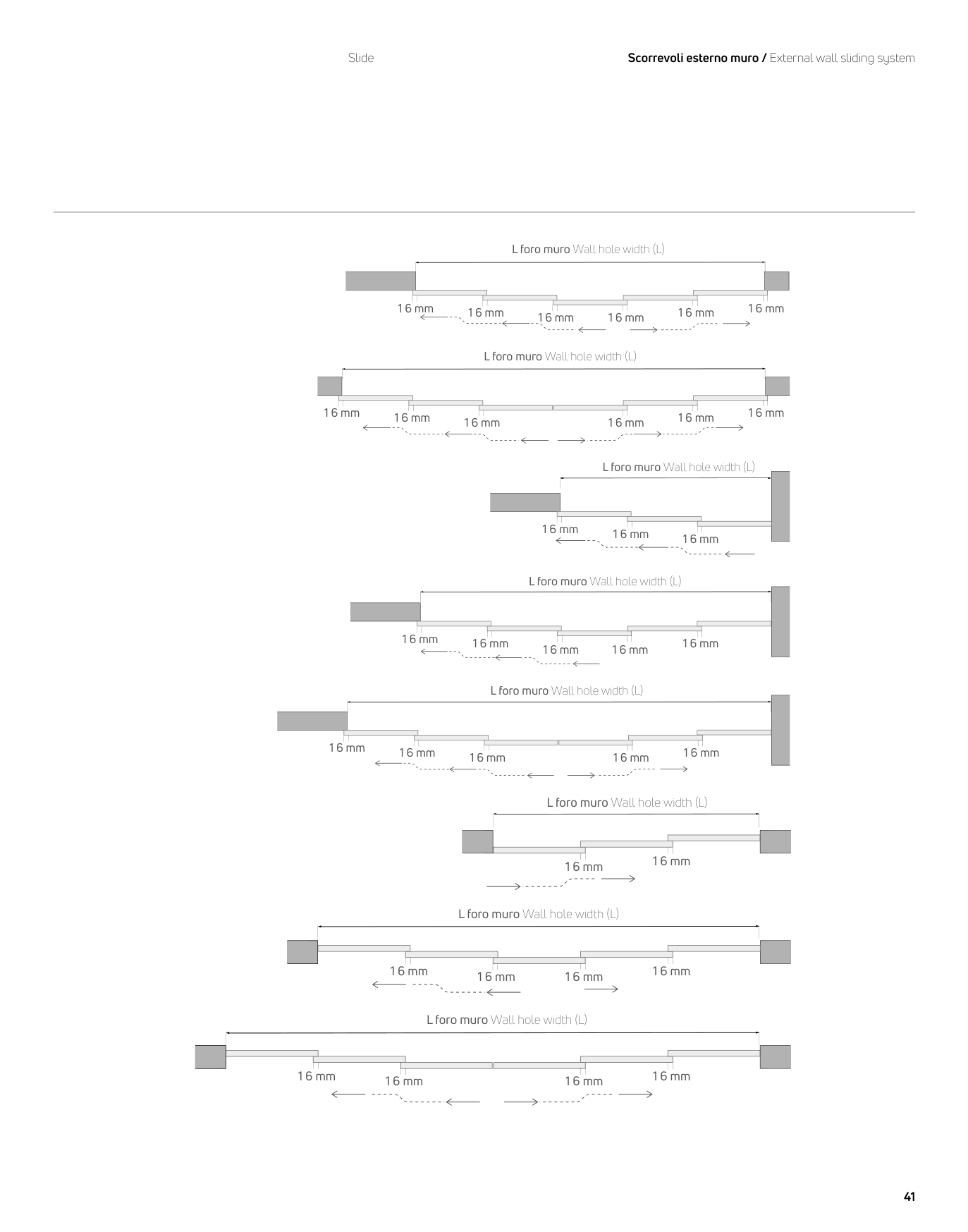 Slide — dimensions and fixing details from the CB Systems catalogue