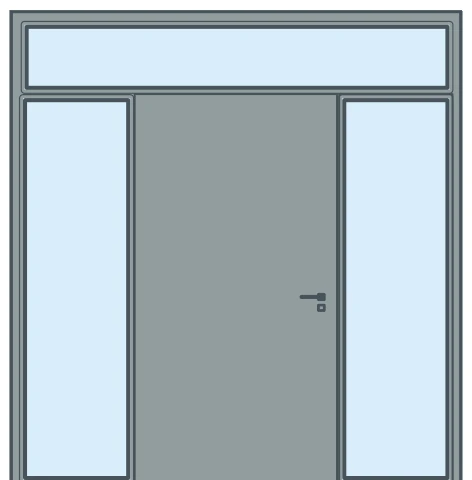 Twin sidelights + transom — Doppio fianco luce e sopraluce