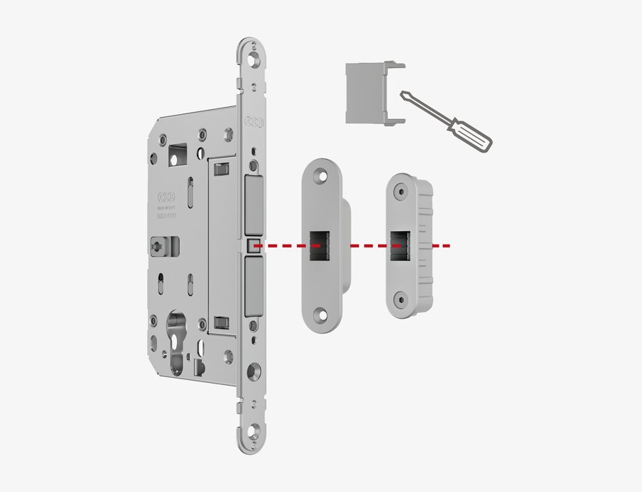 Lock and striker positioning