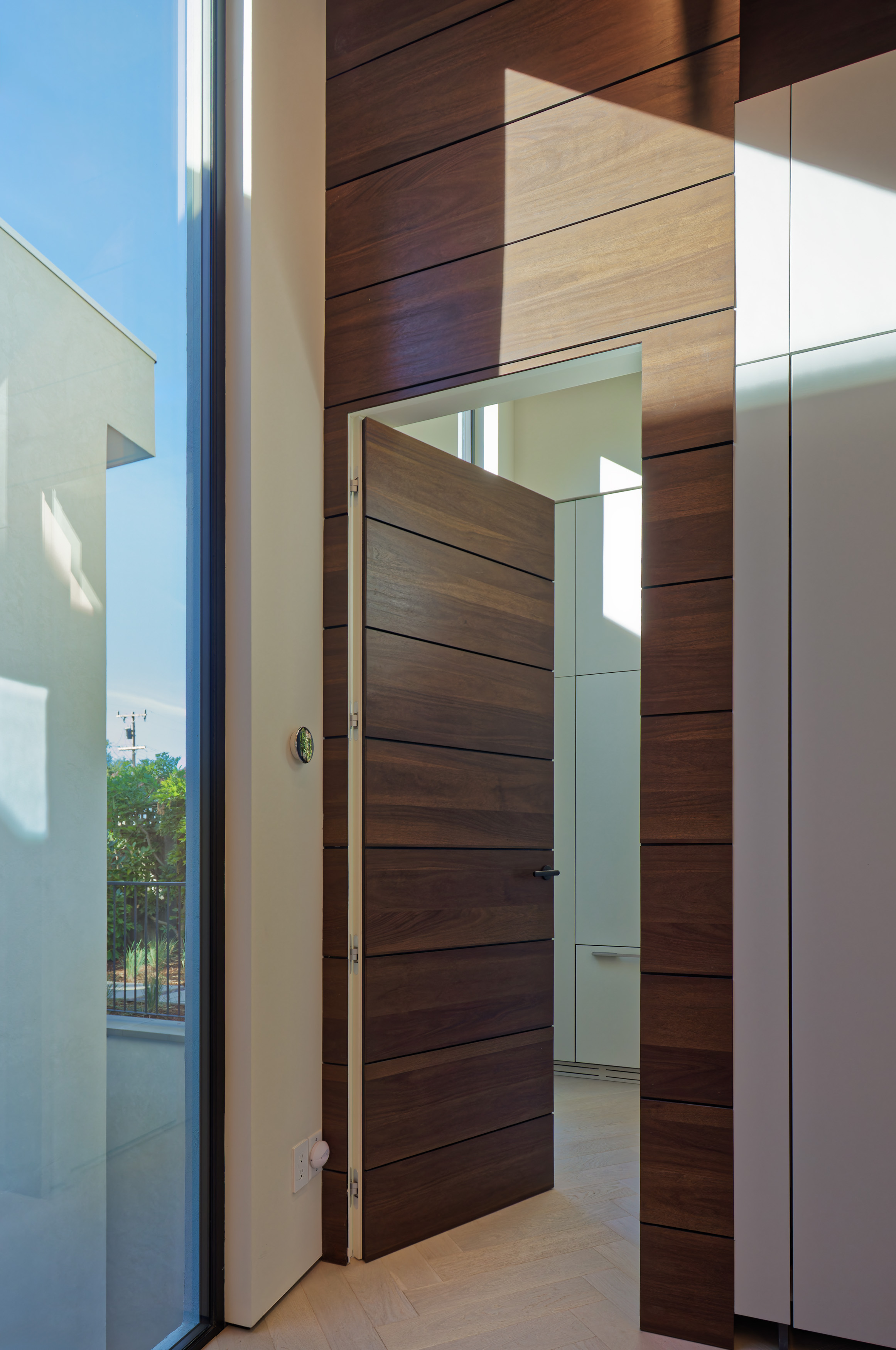 Interior corridor and door elevation